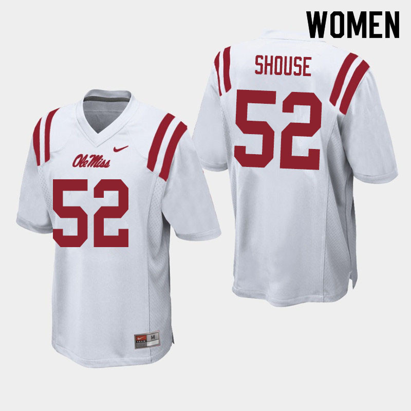 Luke Shouse Ole Miss Rebels NCAA Women's White #52 Stitched Limited College Football Jersey WSQ1258XS